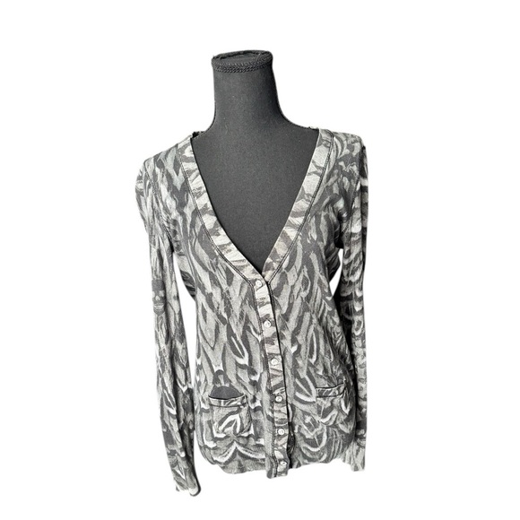 Philipp Plein Sweaters - Philipp Plein Couture Skull Print Cardigan S Gray Metallic Rhinestone Luxury P11